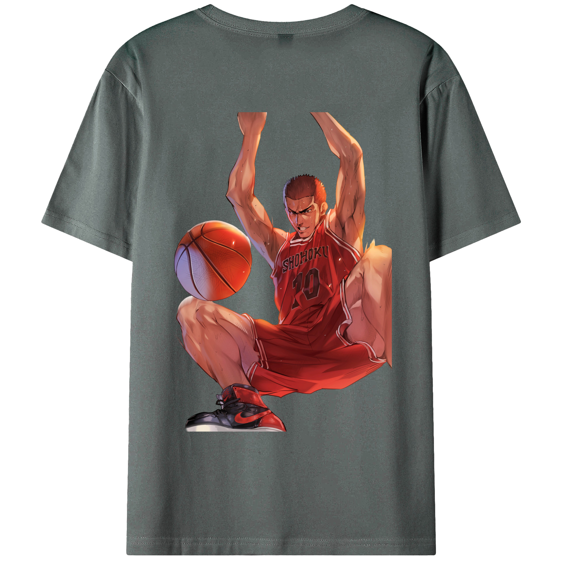 （画像用） SLAM DUNK／スラムダンク 綿100％ メンズ半袖Tシャツ（バックプリント） 通気性